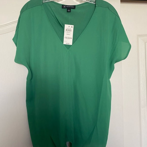 INC womens green blouse size small - Picture 2 of 2
